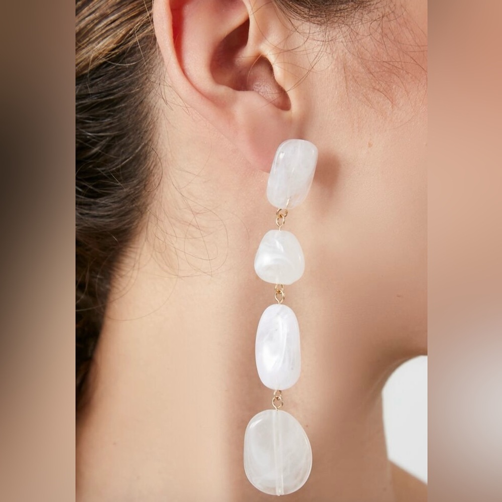 Tiered Faux Stone Drop Earrings - Picture 2 of 2